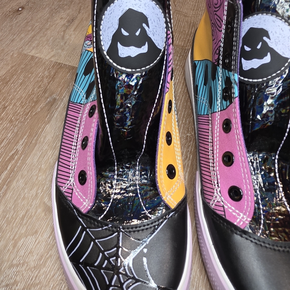 Women's High-Top Sneakers with Spider Web Design - Multicolor - Picture 2 of 15